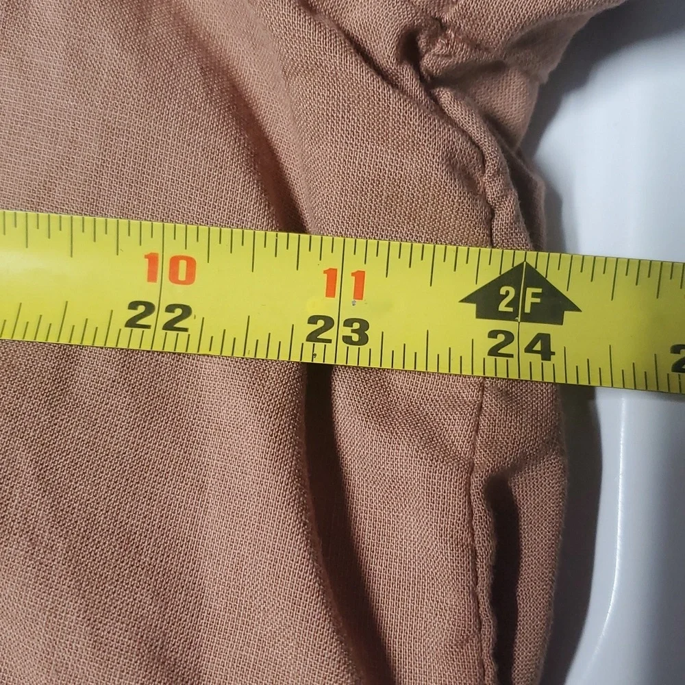 FESTI Bubble Top Size 00 Medium 10 Taupe Embroidered Blouse Top Torrid Tie Chest - Picture 10 of 11